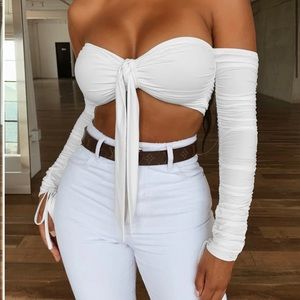 Off the Shoulder White Top